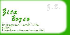 zita bozso business card